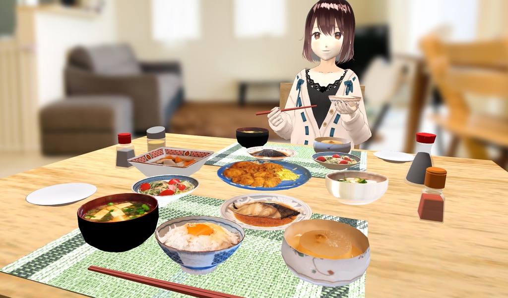 無料【VRChat想定】煮魚 △466