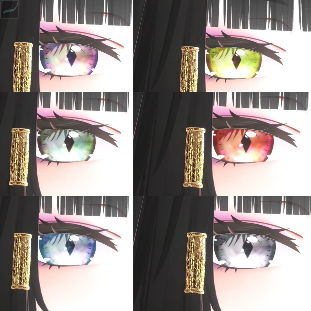 【キシャ専用EyeTexture】光る宝石Eye6color-【VRchat】