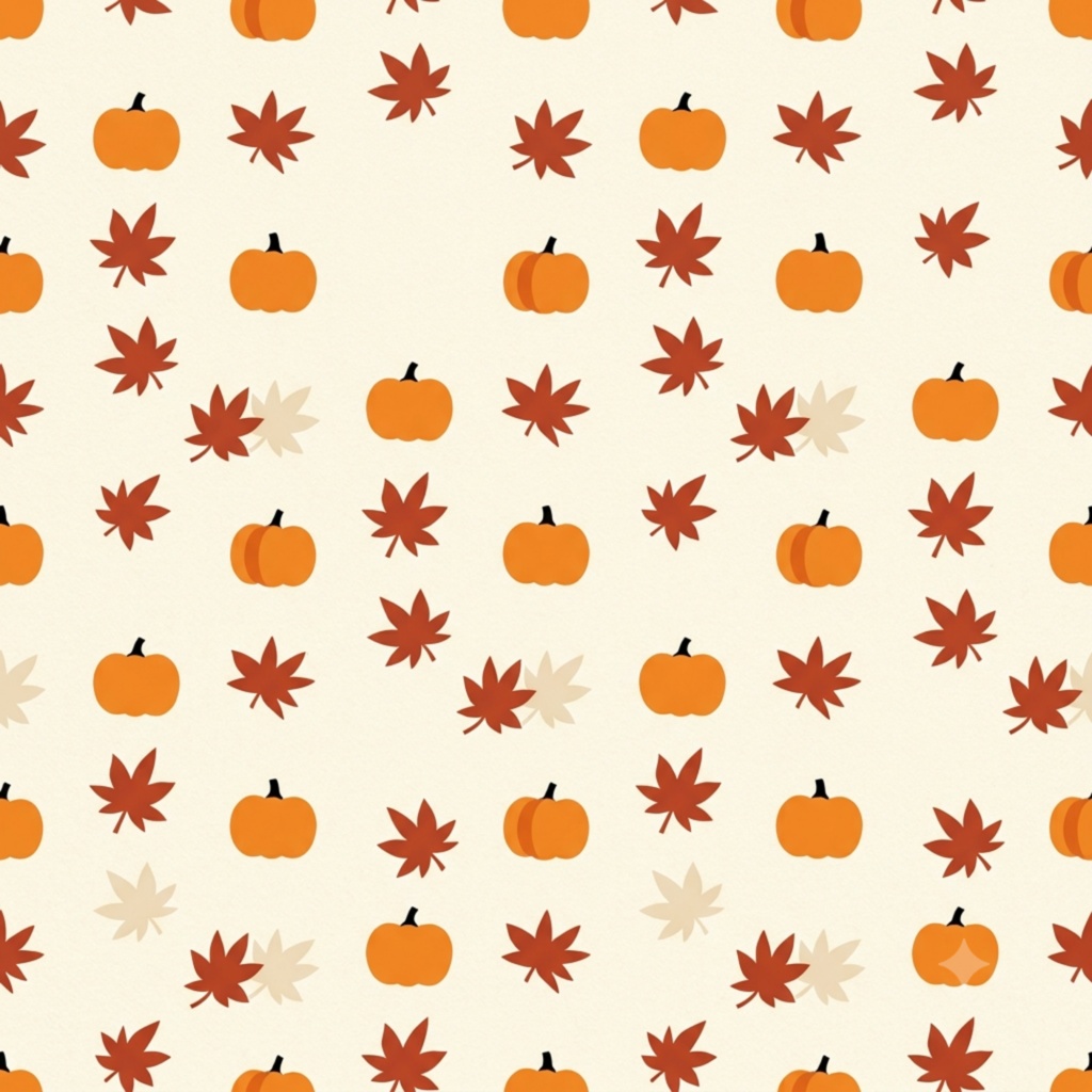 【デジタルペーパー】ハロウィン×秋の植物 シームレスパターン10枚セット|PNG・2000×2000px|商用利用可