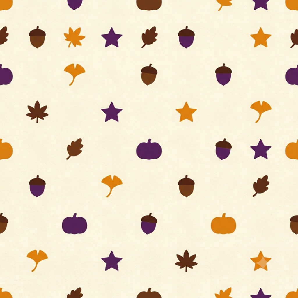 【デジタルペーパー】ハロウィン×秋の植物 シームレスパターン10枚セット|PNG・2000×2000px|商用利用可