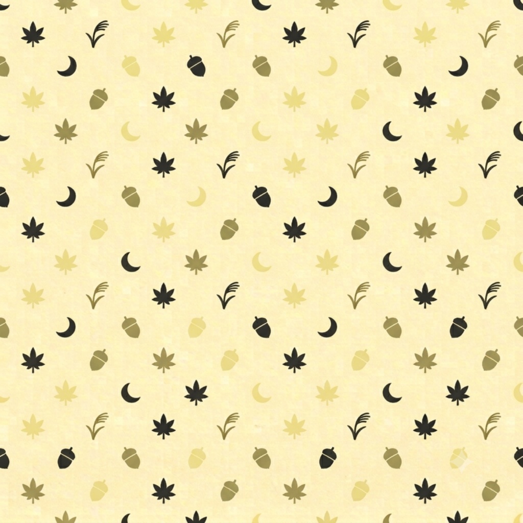 【デジタルペーパー】秋の植物×ハロウィン 和モダン シームレスパターン10枚セット|PNG・2000×2000px|商用利用可