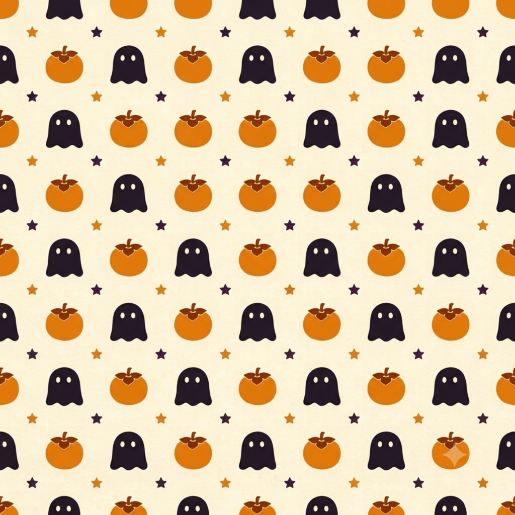 【デジタルペーパー】秋の植物×ハロウィン 和モダン シームレスパターン10枚セット|PNG・2000×2000px|商用利用可