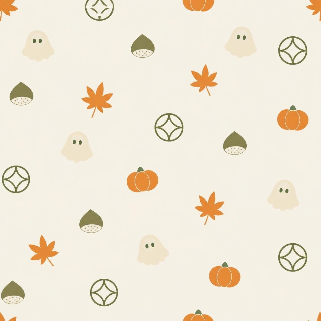 【デジタルペーパー】ハロウィン×和モダン 日本の秋 シームレスパターン10枚セット|PNG・2000×2000px