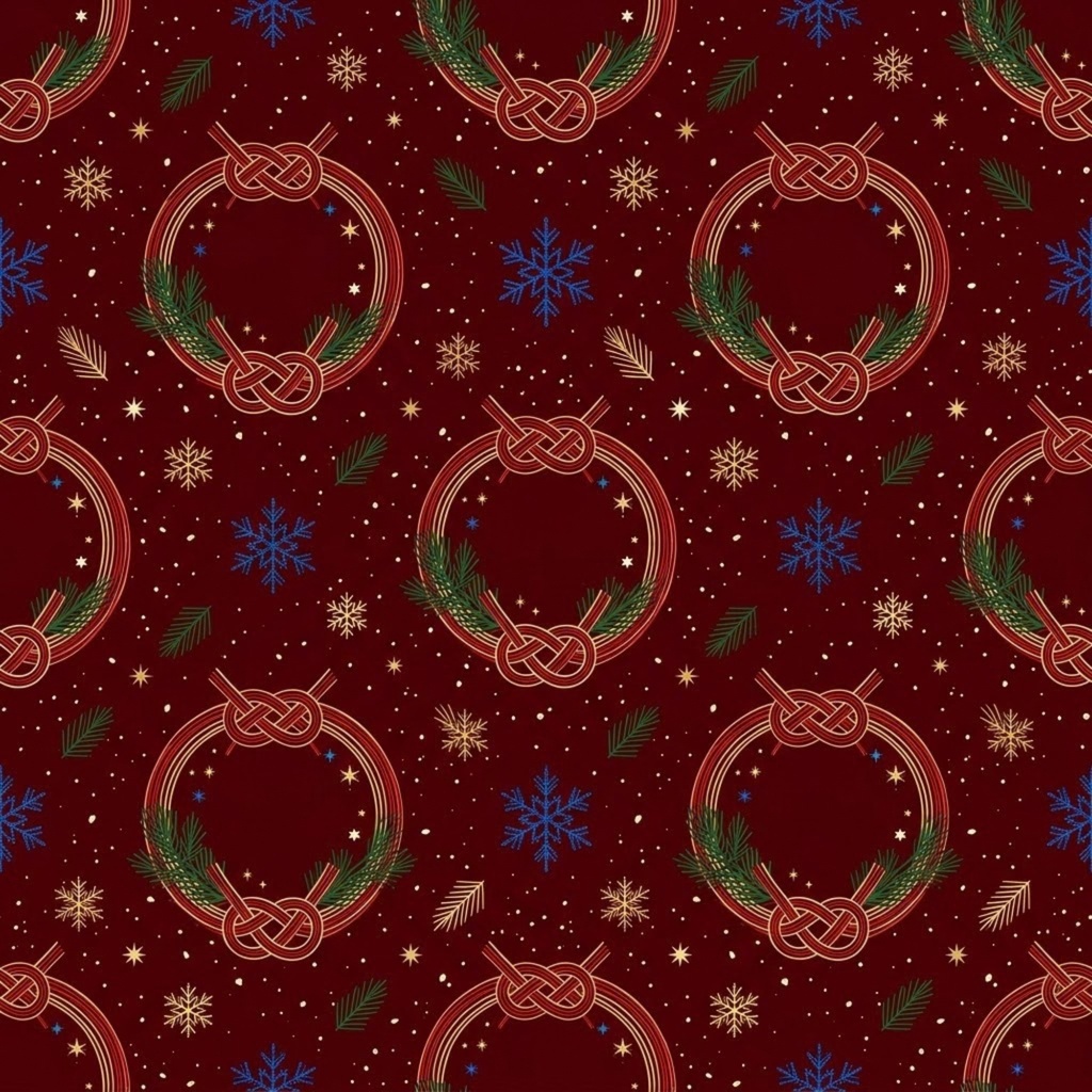 【デジタルペーパー】クリスマス×和モダン 日本の冬 シームレスパターン10枚セット|PNG・2000×2000px