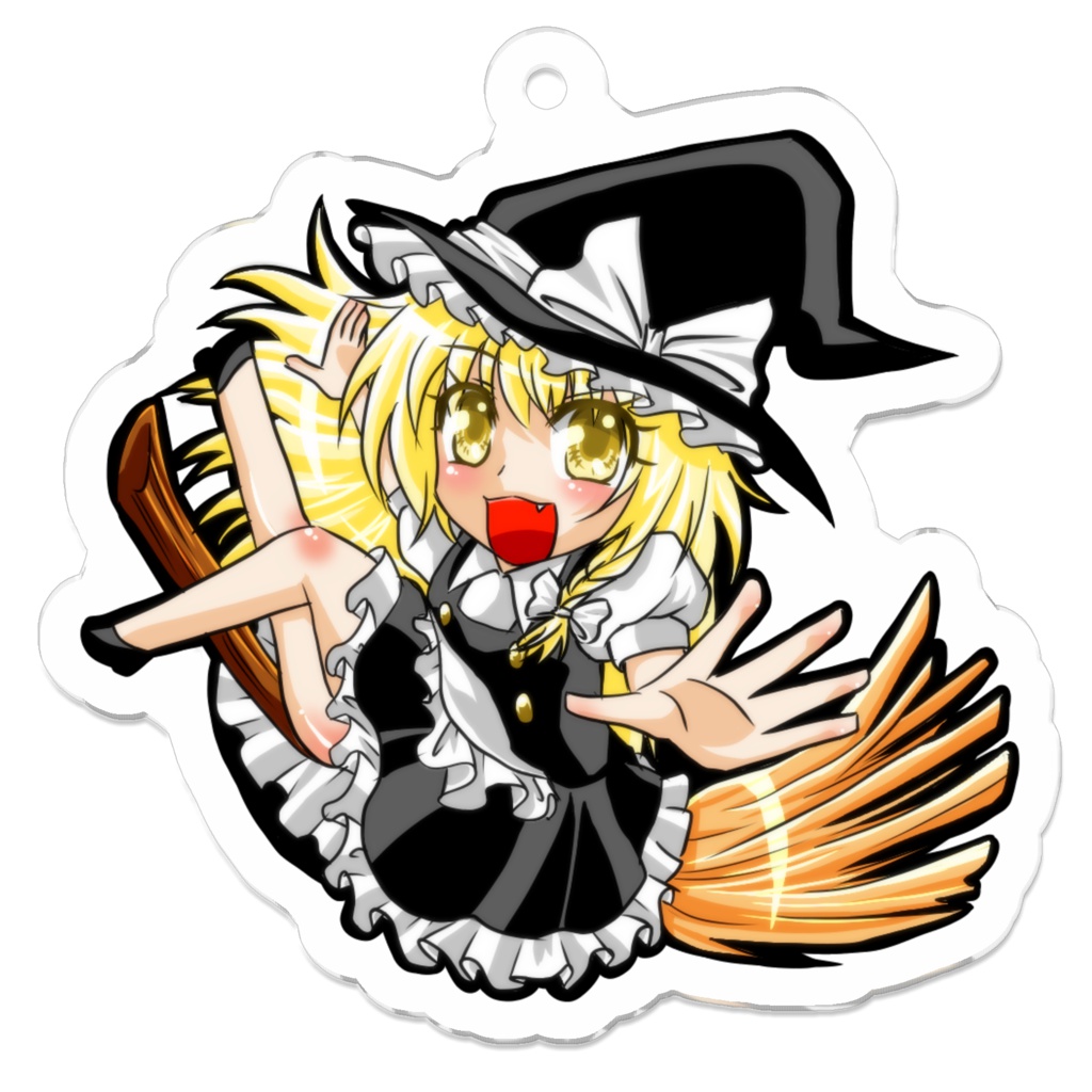 魔理沙ちびキャラアクリルキーホルダー　50×50ｍｍ