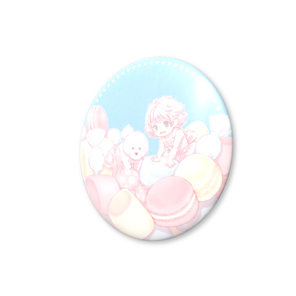 マシュマロキャンディマカロン缶バッジ