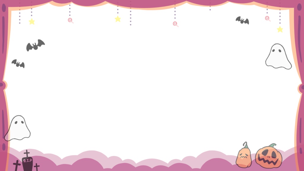 【ハロウィン】手描き半透明 配信フレーム・オーバレイ