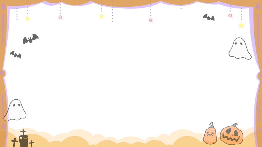 【ハロウィン】手描き半透明 配信フレーム・オーバレイ