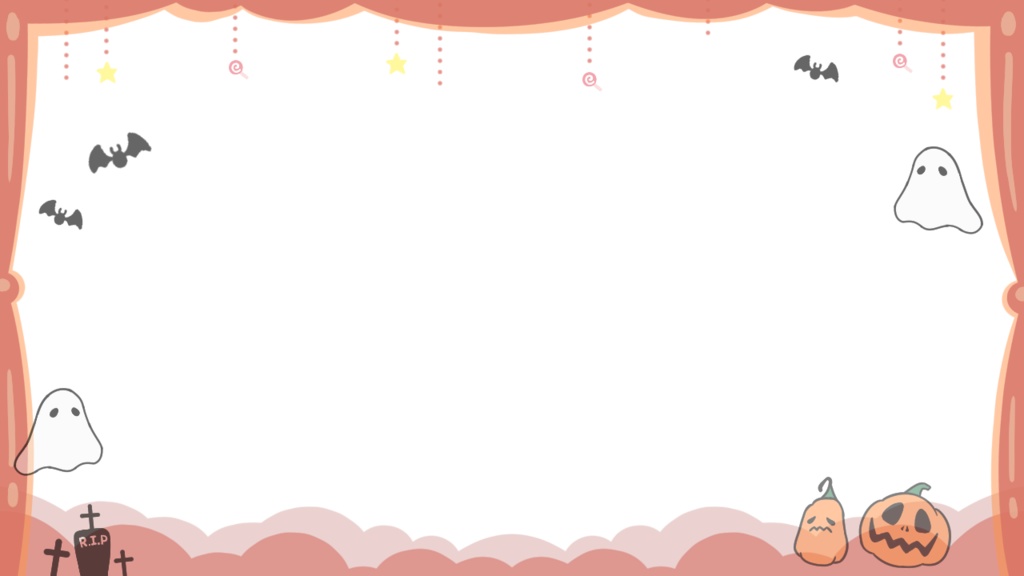 【ハロウィン】手描き半透明 配信フレーム・オーバレイ