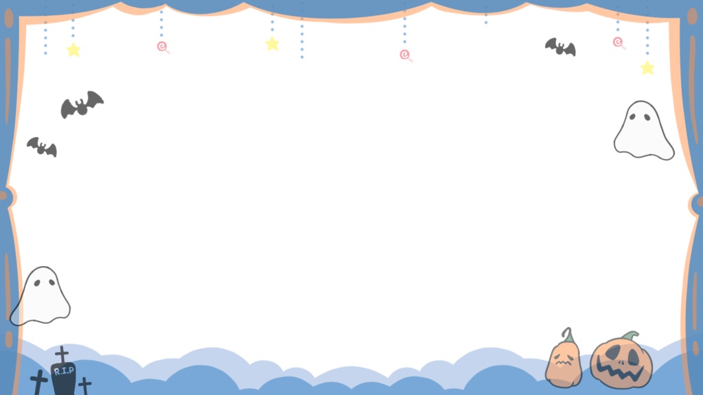 【ハロウィン】手描き半透明 配信フレーム・オーバレイ