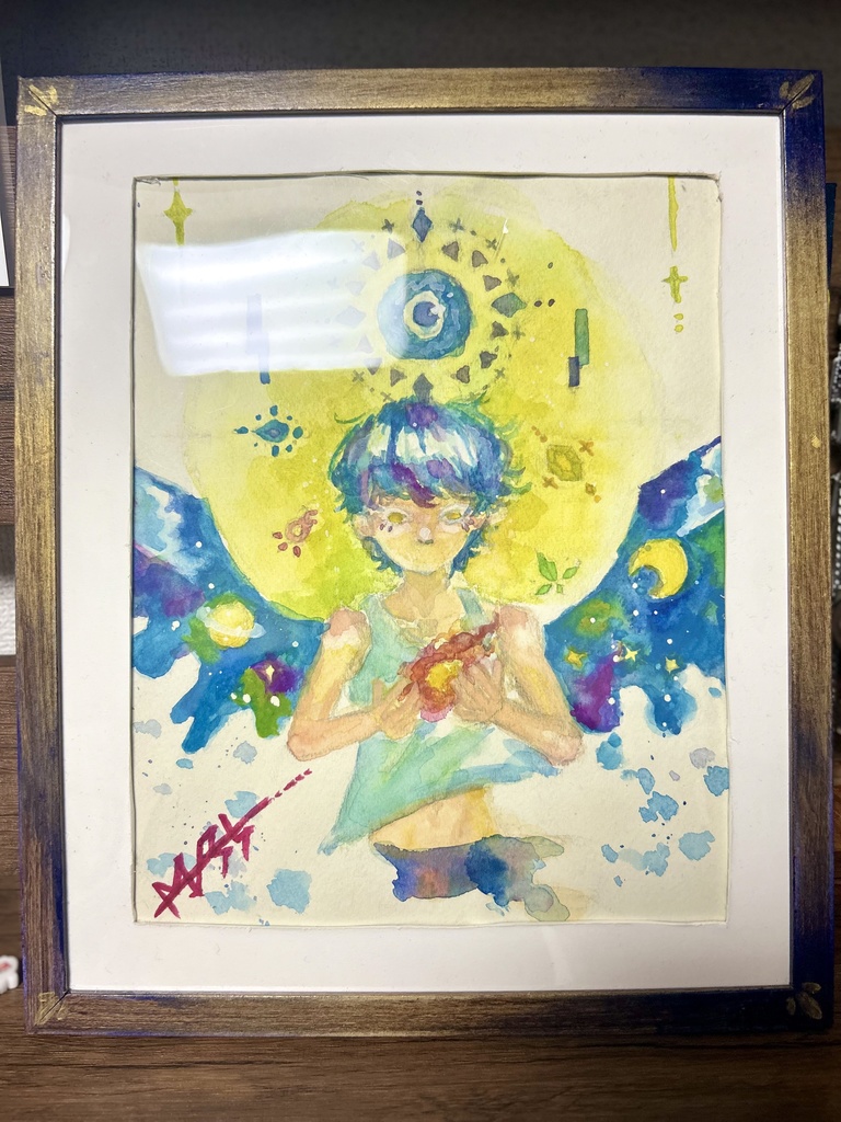 F3 宇宙と天使 透明水彩