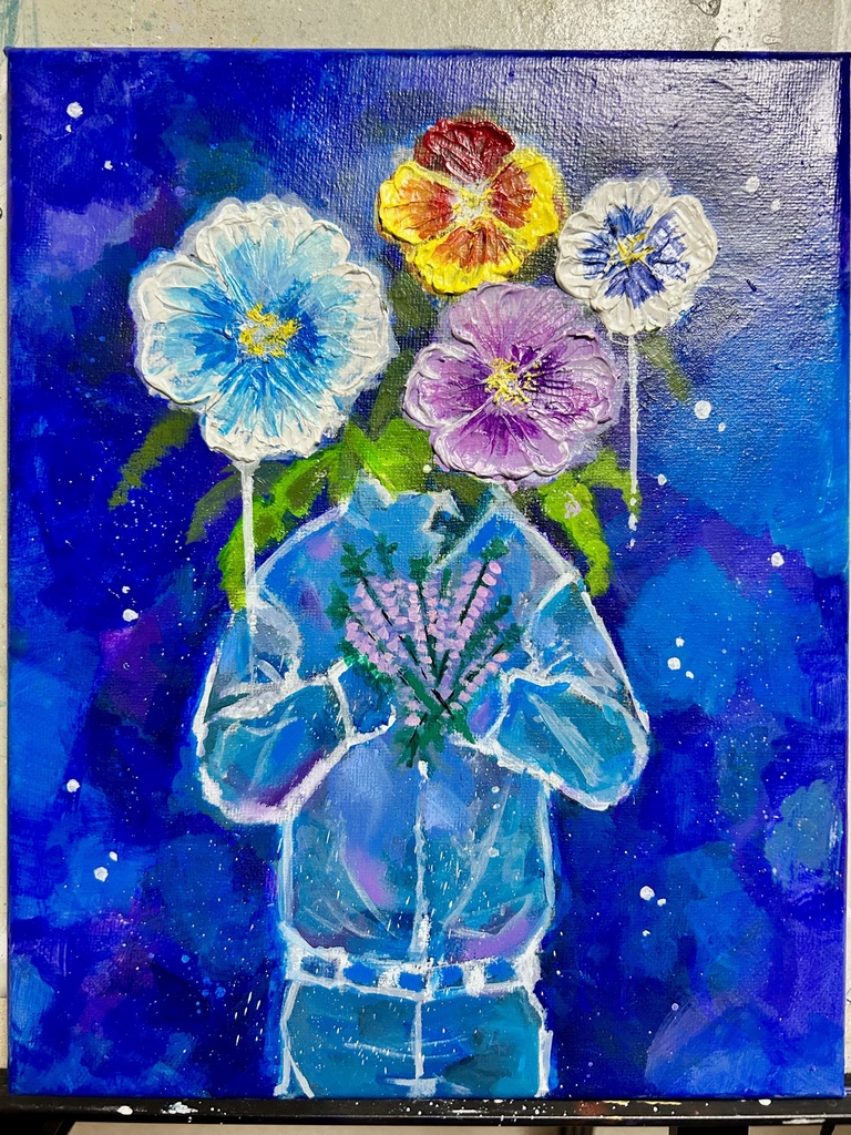 孤独な透明人間 F3 アクリル絵の具