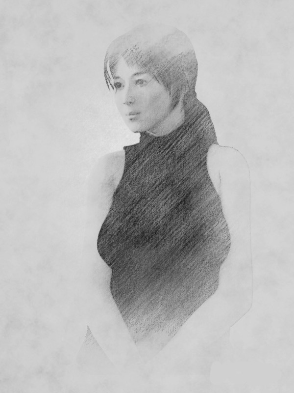 坂井泉水さんの似顔絵です。
