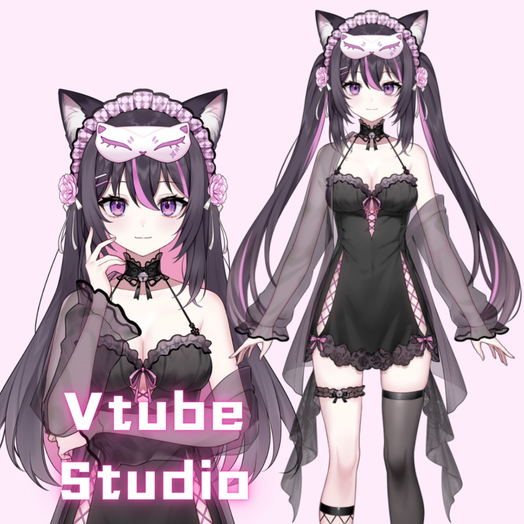 【限定一点】闇淵の黒ネコ魔女【VTS対応】