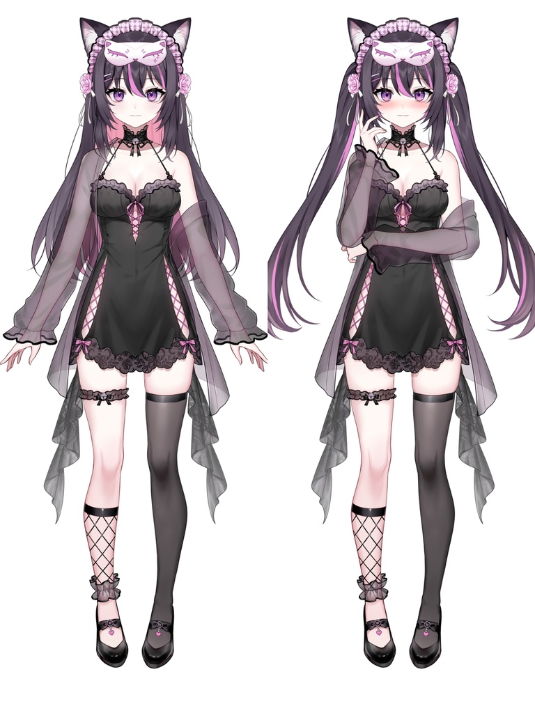 【限定一点】闇淵の黒ネコ魔女【VTS対応】