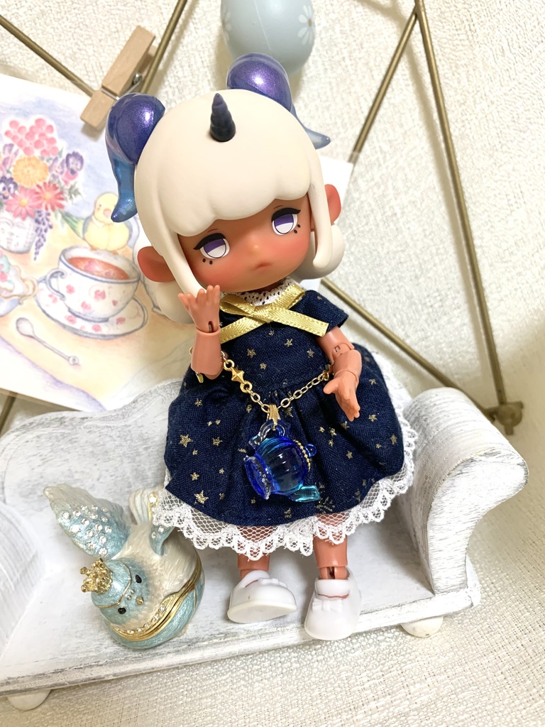 【オビツ11〜40cm対応】お茶会ティーポットポシェット