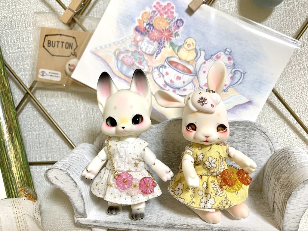 【cocoriang〜40cmドールまで】3つ花コスモスポシェット