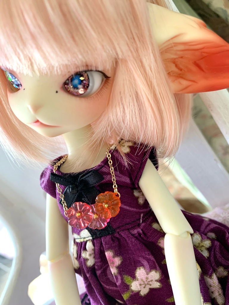 【cocoriang〜40cmドールまで】3つ花コスモスポシェット