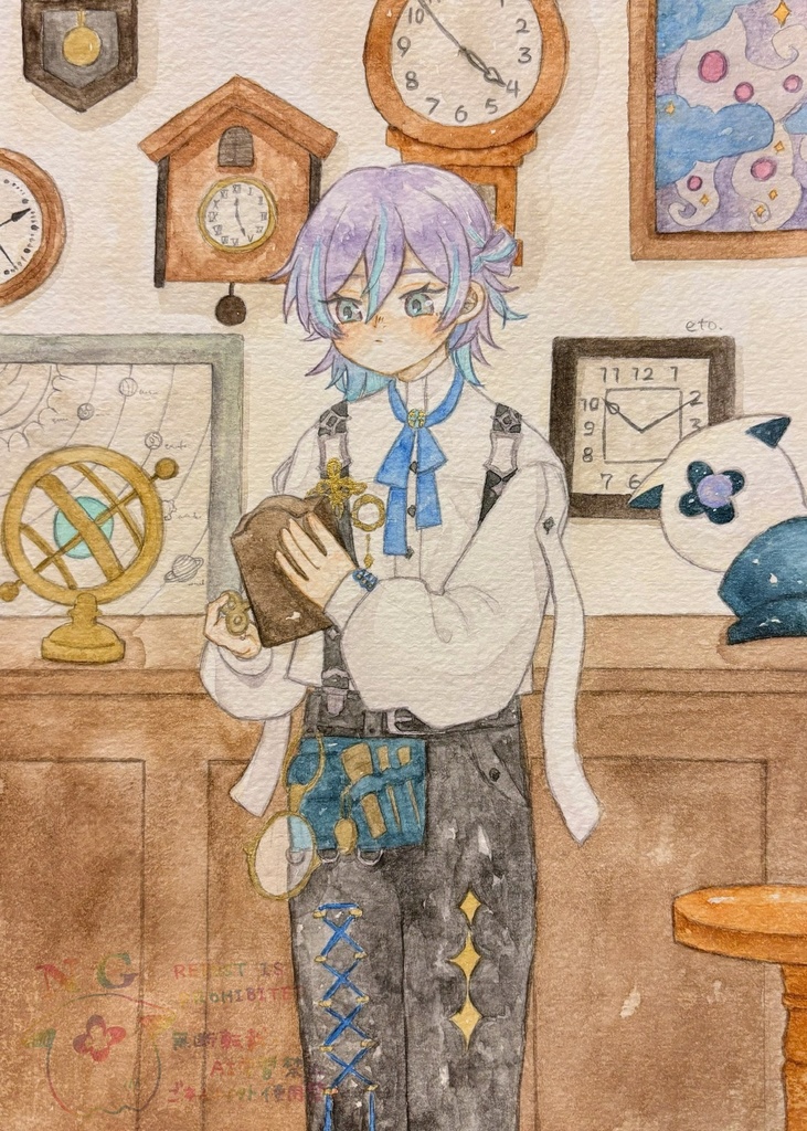 原画 星導ショウ水彩イラスト 【非公式】