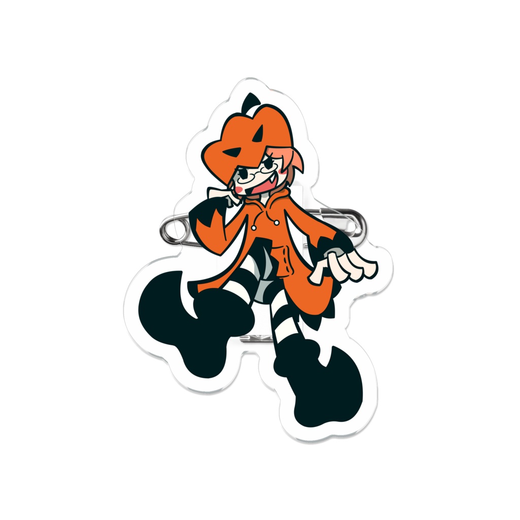 眼鏡のかぼちゃん アクリルバッジ