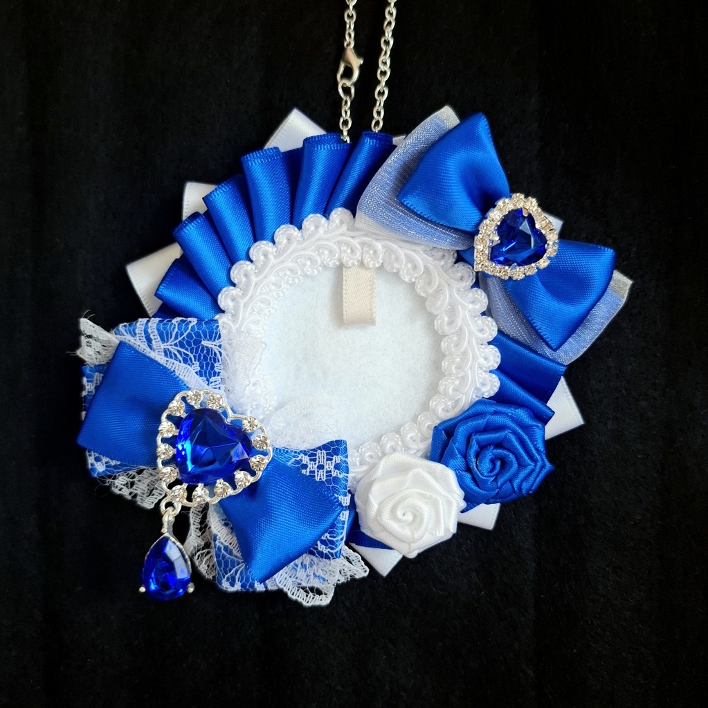 缶バッジ シンプル痛ロゼット ホワイト 白