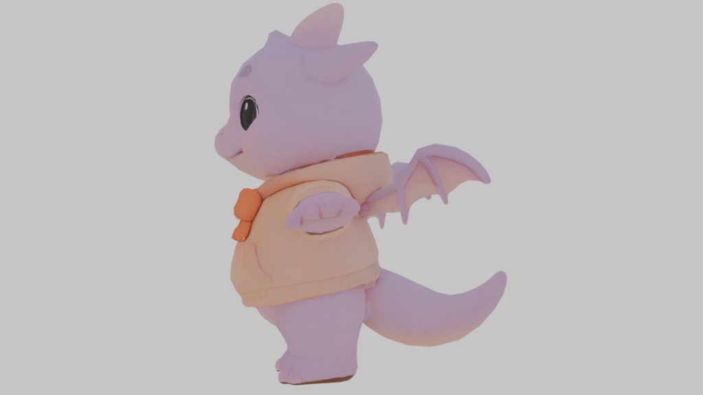 【かわいい3Dモデル】ピンクドラゴンちゃん