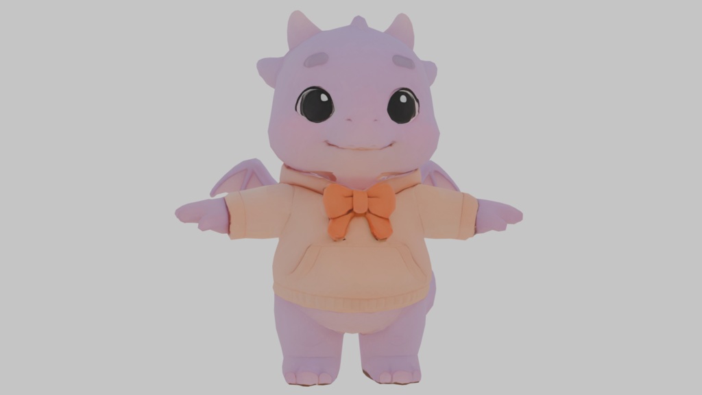 【かわいい3Dモデル】ピンクドラゴンちゃん
