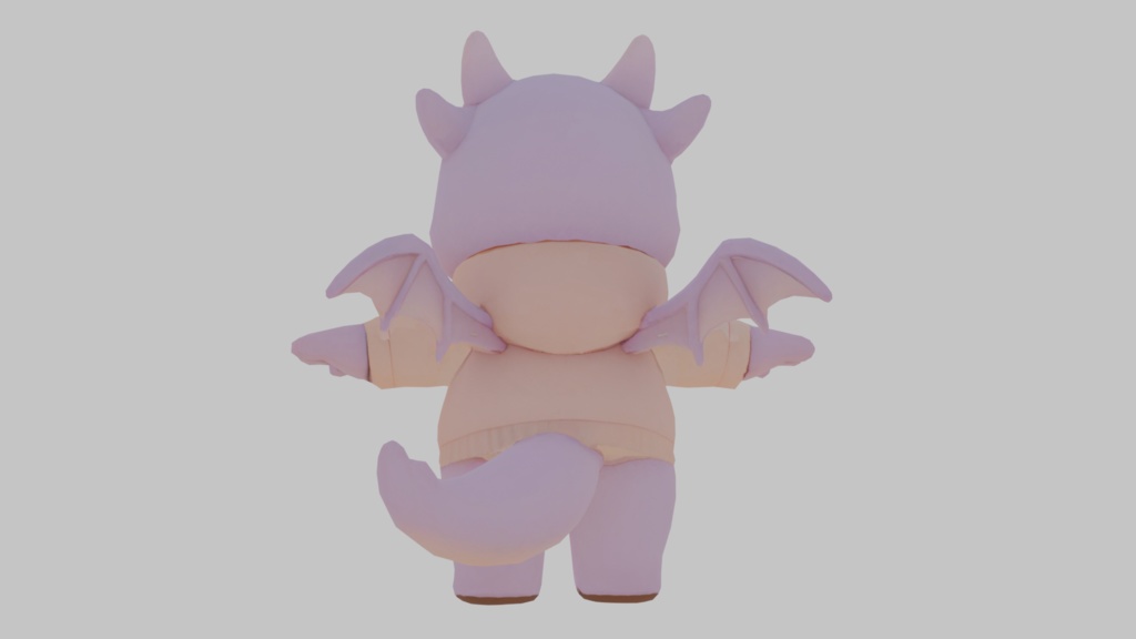 【かわいい3Dモデル】ピンクドラゴンちゃん