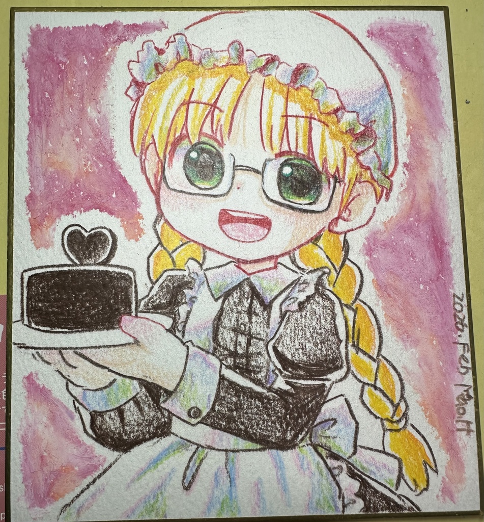 バレンタインミニ色紙