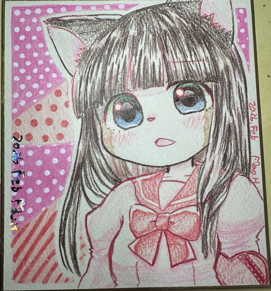 バレンタインミニ色紙