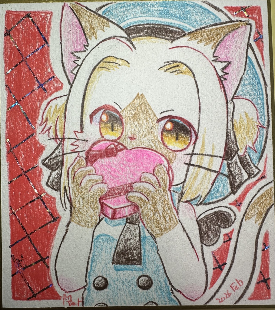 バレンタインミニ色紙