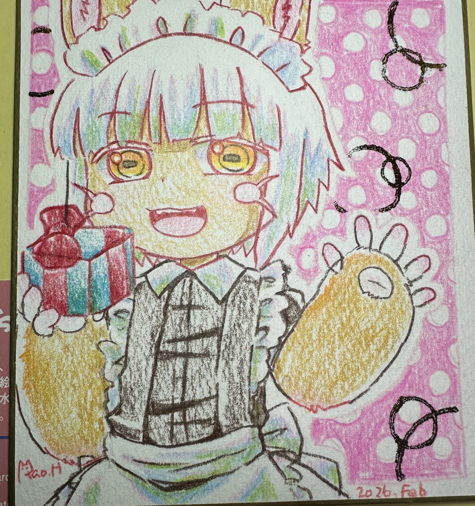 バレンタインミニ色紙