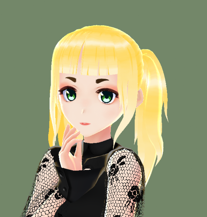 [ VRoid Hair Preset ] Blonde Twintails with Bangs