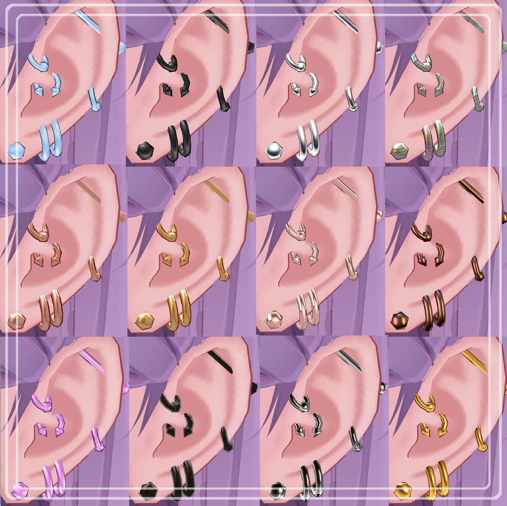 Ear and body Piercing for Lime, Moe, Selestia, Shinra, Kikyo, Manuka,Inaba Kaya 缩略图 3