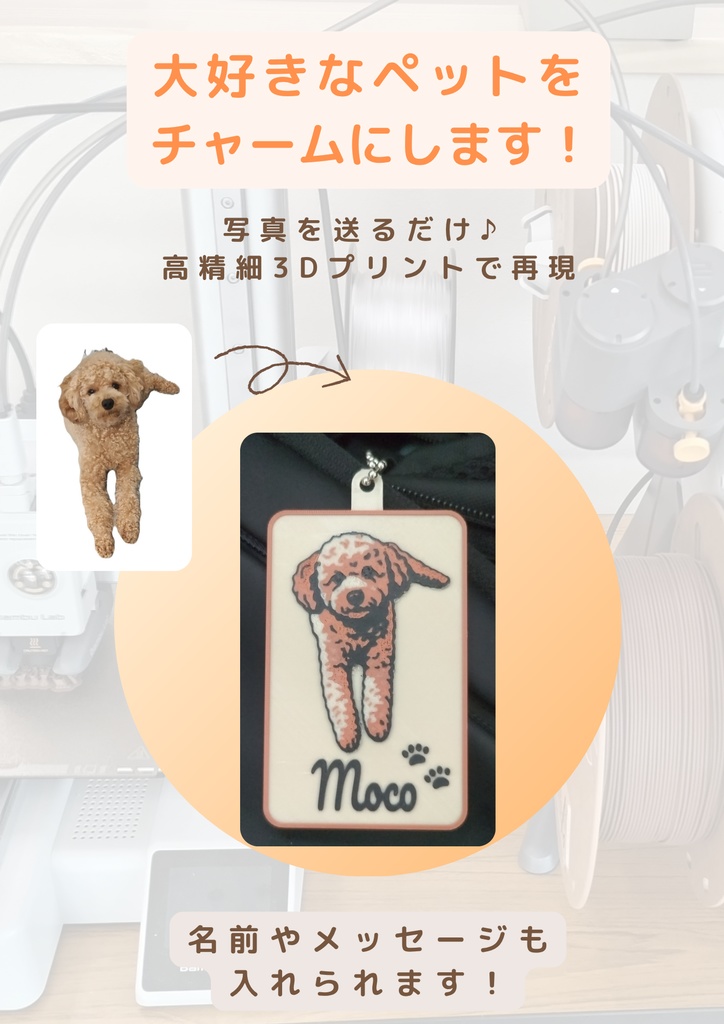 オリジナルペットチャーム作成サービス　ー大好きなペットを チャームにします！ー