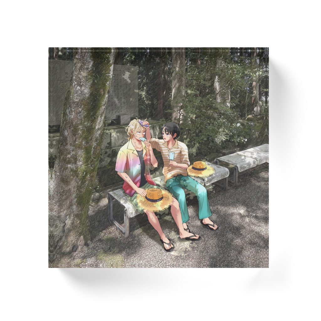 真夏のアクリルブロック