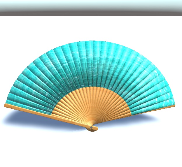 【3D素材】シンプルな5色の扇子