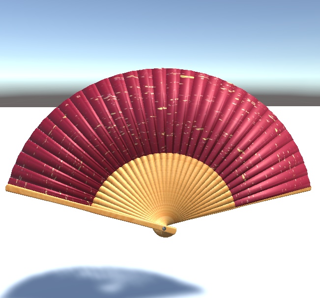 【3D素材】シンプルな5色の扇子