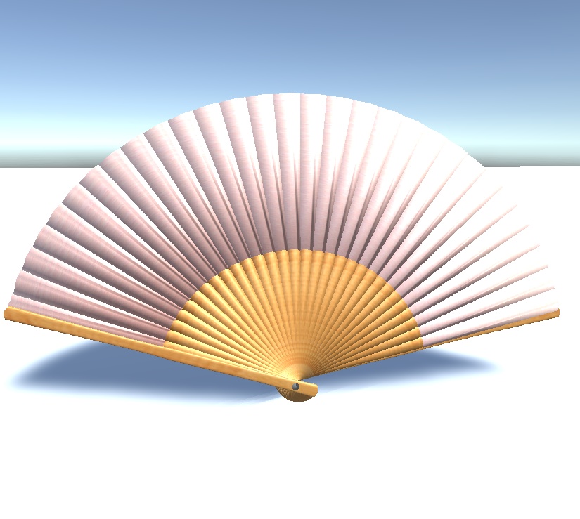 【3D素材】シンプルな5色の扇子