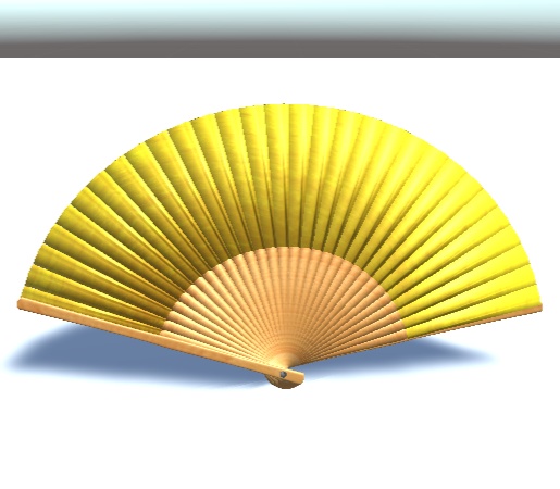 【3D素材】シンプルな5色の扇子