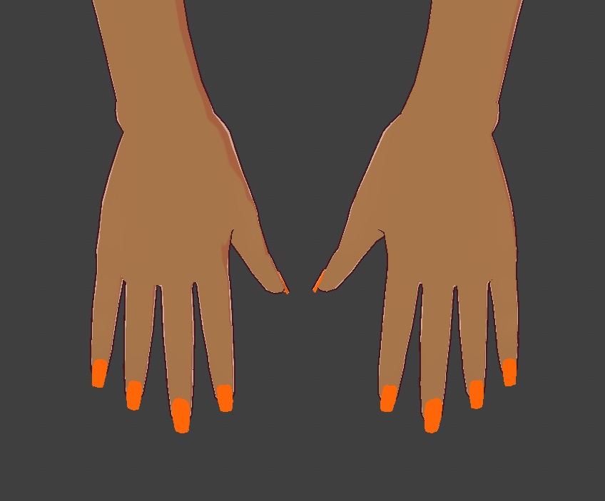 Vroid Square Nails Multiple Colors