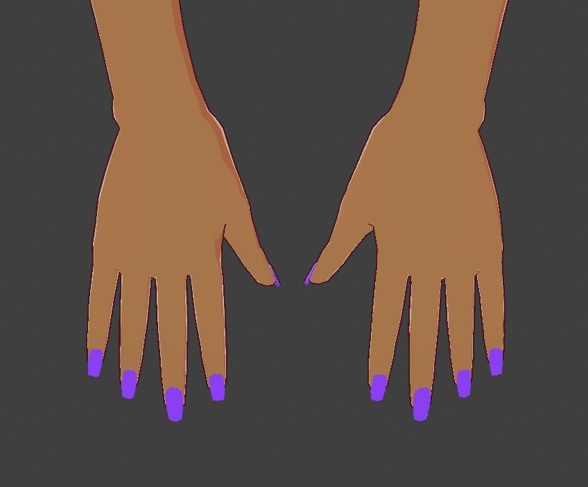 Vroid Square Nails Multiple Colors