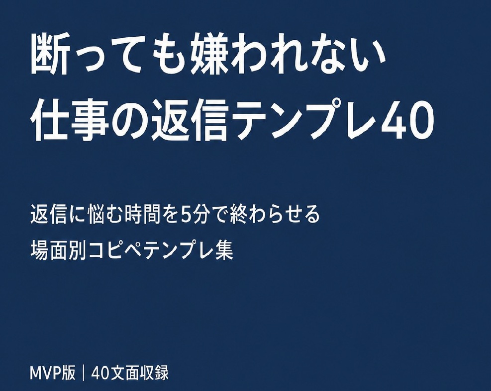 断っても嫌われない　仕事の返信テンプレ40