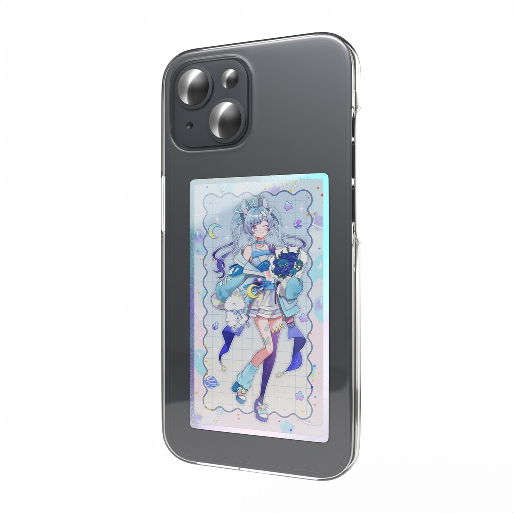 宇月うさぎの1周年記念オーロラスマホステッカー