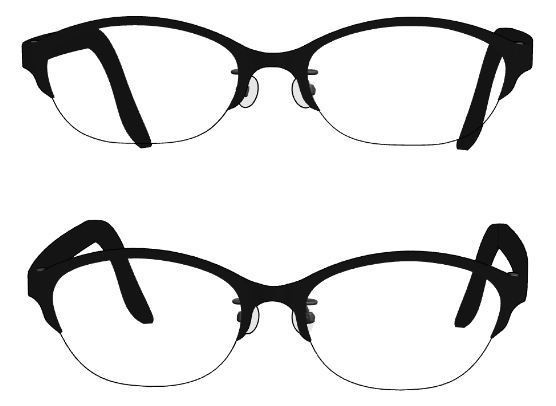 オーバルセルフレーム眼鏡1セット