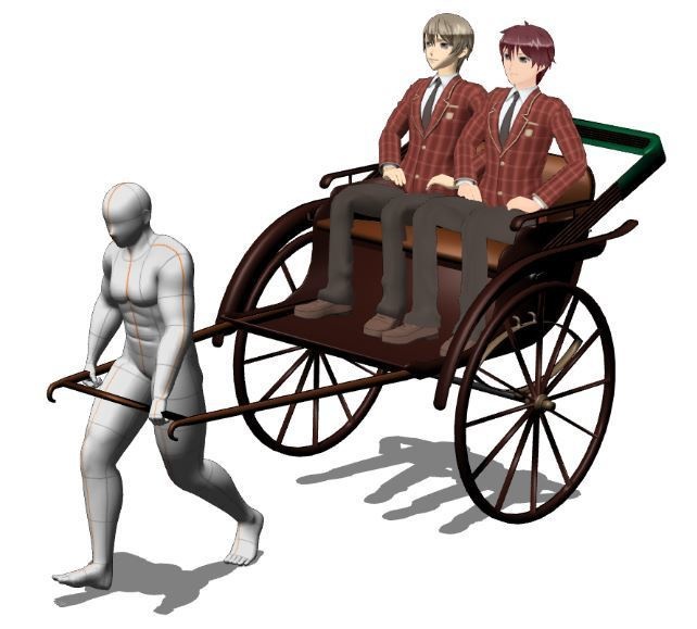 二人乗り人力車_rickshaw1 FBX