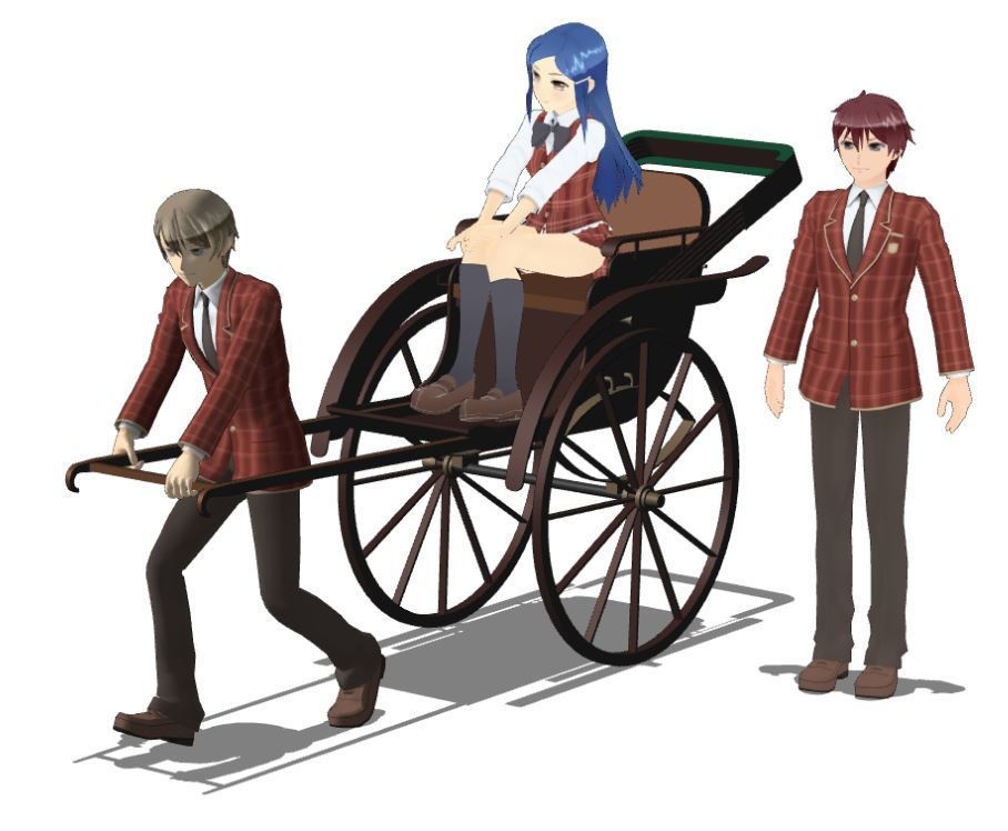 人力車_rickshaw#01セット FBX VRC