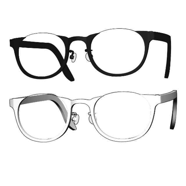 ボストンセルフレーム眼鏡#01セット FBX Glasses