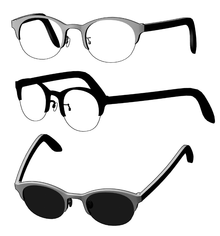 ボストンセルフレーム眼鏡1セット