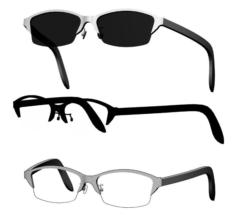 スクウェアセルフレーム眼鏡1セット